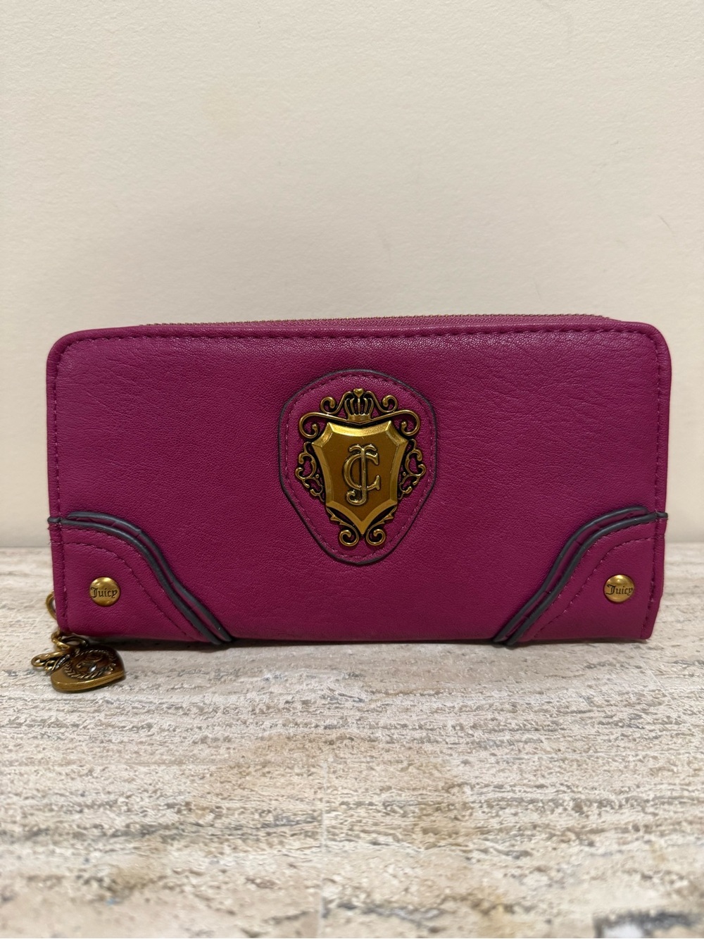 Juicy Couture Fuchsia Zip-Around Wallet